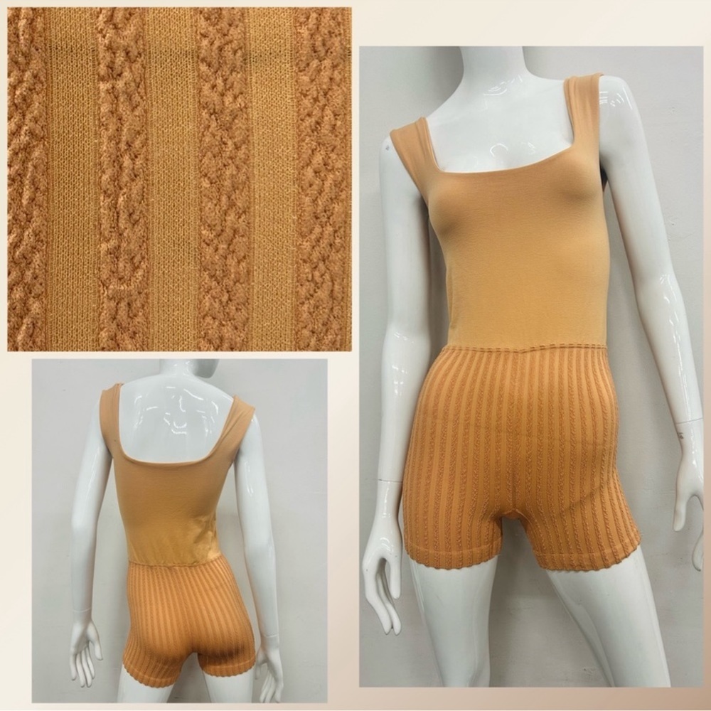 FREE PEOPLE | NWOT Ruched Runsie in Orange Dream *